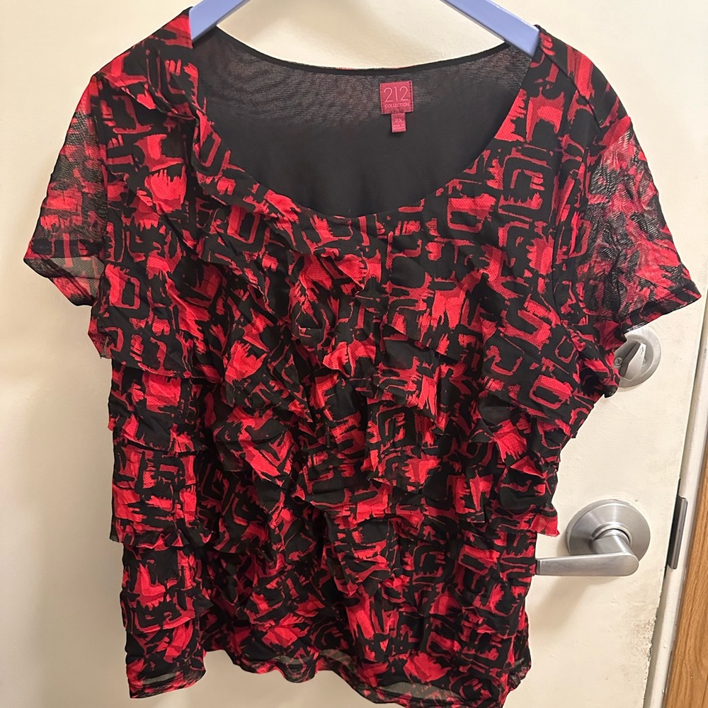 Red and black blouse